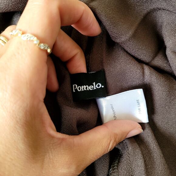 Pleated Metallic Silver Gray Skirt Sz S Pomelo - Picture 6 of 6